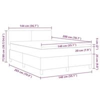 Boxspringbed Lichtgrijs en wit. 140 x 200 cm Katoen Stof - thumbnail