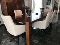 Set van 6 leren eetkamerstoelen - draaibaar - crème kleur leer - Echt leer, Industrieel, ontdek de vele Leersoorten en Kleuren bij ShopX - thumbnail