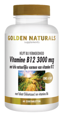 Golden Naturals Vitamine B12 3000mcg 60 Zuigtabletten