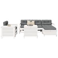 7-delige Loungeset massief grenenhout wit - thumbnail