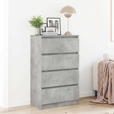 Dressoir 60x35x98,5 cm bewerkt hout betongrijs