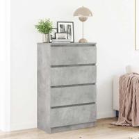 Dressoir 60x35x98,5 cm bewerkt hout betongrijs - thumbnail