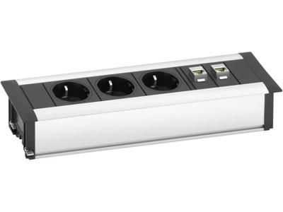 EVOline 159610001000 Stekkerdoos 3-voudig Aluminium, Zwart Randaarde stekker 1 stuk(s) EVOline 159610001000 Stekkerdoos 3-voudig Aluminium, Zwart Randaarde stekker 1 stuk(s)