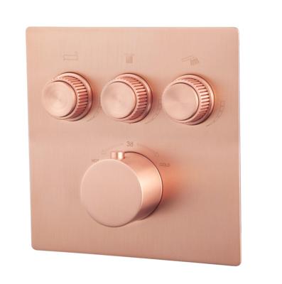 Wiesbaden Afbouwdeel Inbouwthermostaat Caral Klik Pro 3-weg Geborsteld Koper