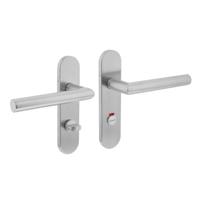 Intersteel deurkruk op schild - Hoek 90° - WC 63/8 mm - RVS geborsteld - thumbnail