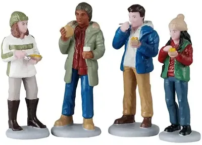 Food Truck Patrons 12x4x20 cm 4st Kerstdorp LEMAX - Lemax