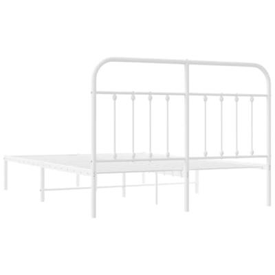 Bedframe met hoofdbord metaal wit 135x190 cm Bedframe met hoofdbord metaal wit 135x190 cm