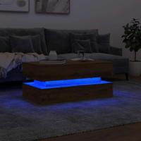 Salontafel met LED-verlichting 90x50x40cm artisanaal eikenkleur - thumbnail