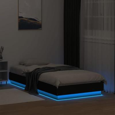 Bedframe met LED-verlichting zwart 75x190 cm Bedframe met LED-verlichting zwart 75x190 cm