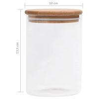 Opbergpotten met bamboe deksels 4 st 800 ml glas - thumbnail