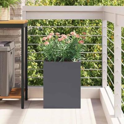 VidaXL Tuin bloempot antraciet 32 x 32 x 40 cm koudgewalst staal