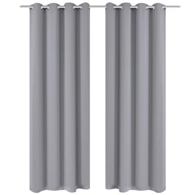 VidaXL Gordijnen met metalen ringen 135 x 245 cm 2 stuks (grijs) VidaXL Gordijnen met metalen ringen 135 x 245 cm 2 stuks (grijs)