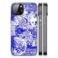 Telefoonhoesje Apple iPhone 13 | iPhone 14 Angel Skull Blauw - thumbnail