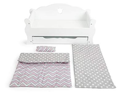 Small Foot - houten poppenbed met lade en beddengoed, 4dlg. Small Foot - houten poppenbed met lade en beddengoed, 4dlg.