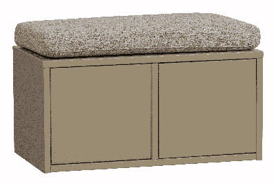 WOOOD Opbergbank 'Turner' Met kussen, 80cm, kleur Mud