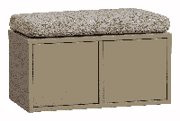 WOOOD Opbergbank 'Turner' Met kussen, 80cm, kleur Mud - thumbnail