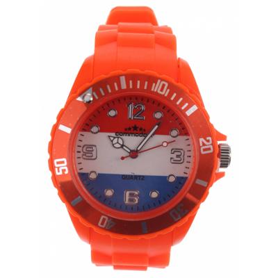 Nederlands Horloge met lichtgevende wijzers oranje Nederlands Horloge met lichtgevende wijzers oranje