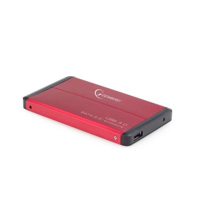 Gembird EE2-U3S-2-R HDD Enclosure 2,5 inch rood opbergdoos - opbergdozen (2,5 inch, SATA, 3.0 (3,1 Gen 1), HDD-behuizing, rood, aluminium)