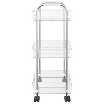 VidaXL Opbergtrolley 3-laags 37x28x68 cm acryl transparant - thumbnail