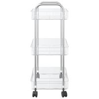 VidaXL Opbergtrolley 3-laags 37x28x68 cm acryl transparant - thumbnail