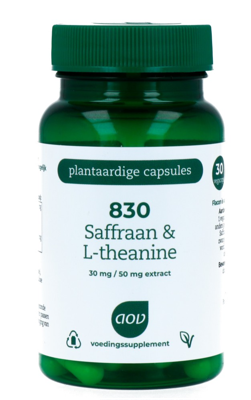 AOV 830 Saffraan L-Theanine Capsules AOV 830 Saffraan L-Theanine Capsules