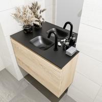 MONDIAZ OLAN 80cm toiletmeubel washed_oak. LEX wastafel urban midden 1 kraangat - thumbnail