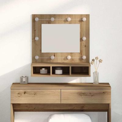 Spiegelkast met plank artisanaal eikenkleurig 62 x 31.5 x 62 cm