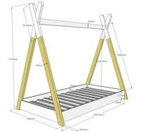 Vipack peuterbed tipi wit/hout - 70x140 cm - thumbnail