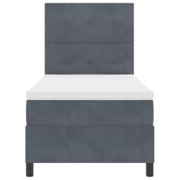 Boxspring bed met matras Donkergrijs 80 x 200 cm Fluweel - thumbnail