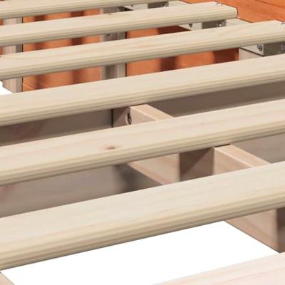 Bedframe met opslag Wasbruin 100 x 200 cm Massief grenenhout