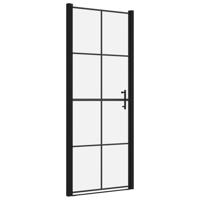 VidaXL Douchedeuren 81x195 cm gehard glas zwart - thumbnail