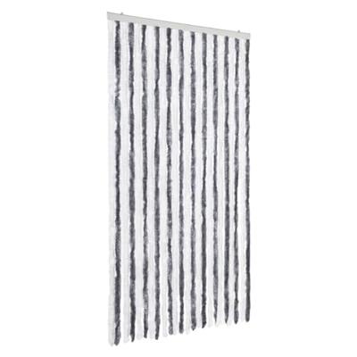 VidaXL Vliegengordijn 100x200 cm chenille grijs en wit