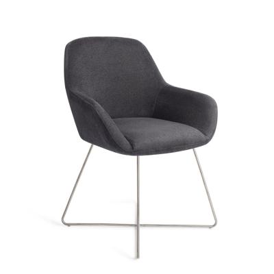 Jesper Home Eetkamerstoel 'Kushi' Cross Steel, kleur Black-Out