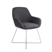 Jesper Home Eetkamerstoel 'Kushi' Cross Steel, kleur Black-Out - thumbnail