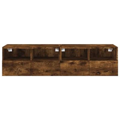 Tv-wandmeubels 2 st 60x30x30 cm bewerkt hout gerookt eikenkleur Tv-wandmeubels 2 st 60x30x30 cm bewerkt hout gerookt eikenkleur