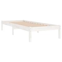 Bedframe massief grenenhout wit 90x200 cm - thumbnail