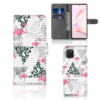Samsung Note 10 Lite | Telefoonhoesje | Met pasjeshouder | Flamingo Triangle Samsung Note 10 Lite | Telefoonhoesje | Met pasjeshouder | Flamingo Triangle