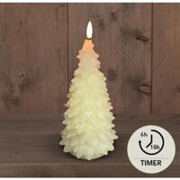 Anna's Collection Led kaars wax kerstboom ivoor 9,5x20cm - thumbnail