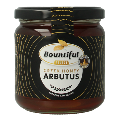 Bountiful select Griekse rauwe honing arbutus 500 Gram Bountiful select Griekse rauwe honing arbutus 500 Gram