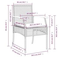 9-delige Tuinset met kussens poly rattan grijs - thumbnail