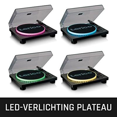 Lenco Platenspeler met PC-codering, luidsprekers en verlichting - LS-50LEDBK