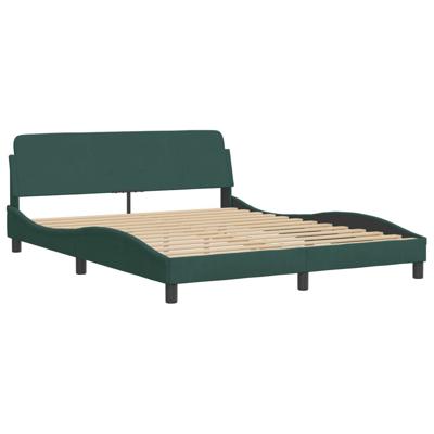 Bedframe zonder matras 160x200 cm fluweel donkergroen