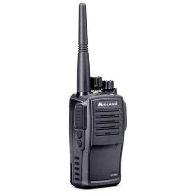 Midland G15 PRO radioapparatuur IP67 walkietalkie 32 kanalen PMR446-1 zender, oplaadbare Li-ion batterijen 1600 mAh, tafellader en wandadapter