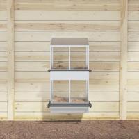 Kippennestkast met 4 vakken gegalvaniseerd metaal zilverkleurig - thumbnail