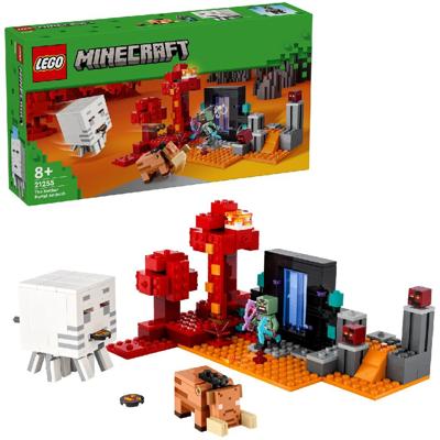 LEGO minecraft 21255 hinderlaag bij het nether-portaal