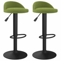 VidaXL Barkrukken 2 st fluweel lichtgroen - thumbnail