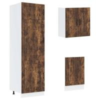 8-delige Keukenkastenset Kalmar bewerkt hout gerookt eiken - thumbnail