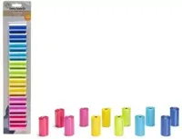 Beeztees poepzakjes navulling regenboog plastic 6x3x3cm multi kleur 12x20stuks - thumbnail