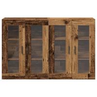 Wandkast 2 pcs Oud hout 69.5 x 34 x 90 cm Bewerkt hout - thumbnail