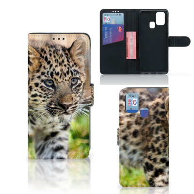 Samsung Galaxy M31 | Telefoonhoesje | Met pasjeshouder | Baby Luipaard